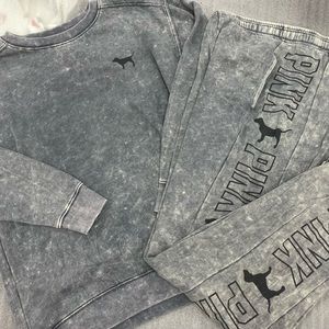 A rare acid wash, sweatsuit, pink, Victoria’s Secret!